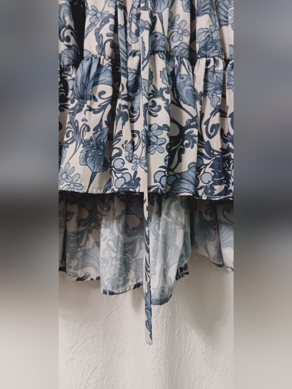 KLEID FOR HER Blue Floral High-Low Button Dress Size S - Picture 6 of 11